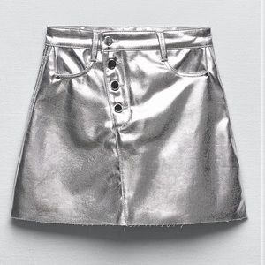 Zara Silver Mini Skirt